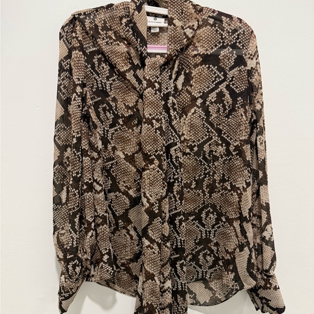 Altuzarra Brown and Black Snakeskin Blouse